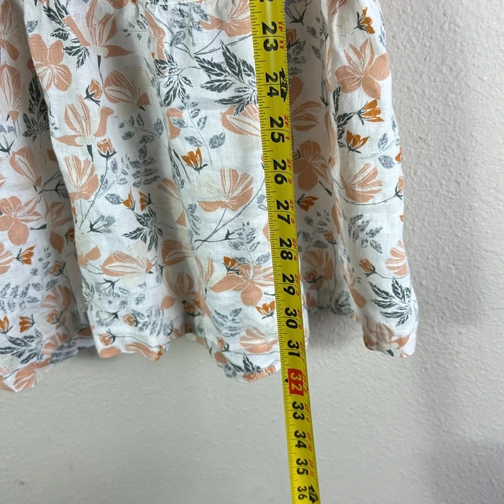 Joie 100% Linen Sleeveless Floral Tiered Babydoll Mini Dress Size Small - Picture 9 of 9